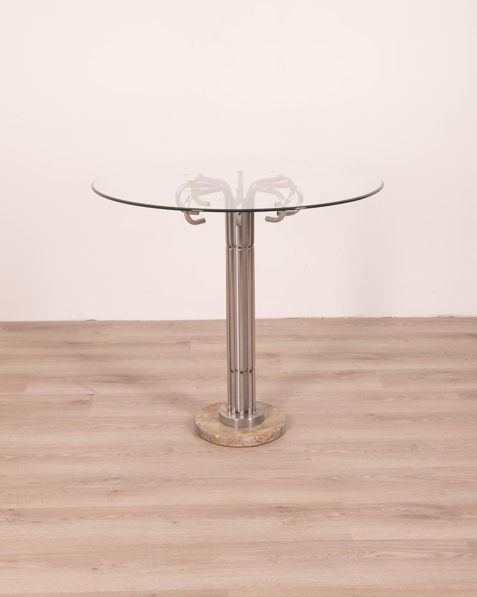 Vintage 70's Round Glass Table Italian Design 3