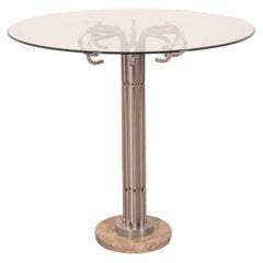 Vintage 70's Round Glass Table Italian Design