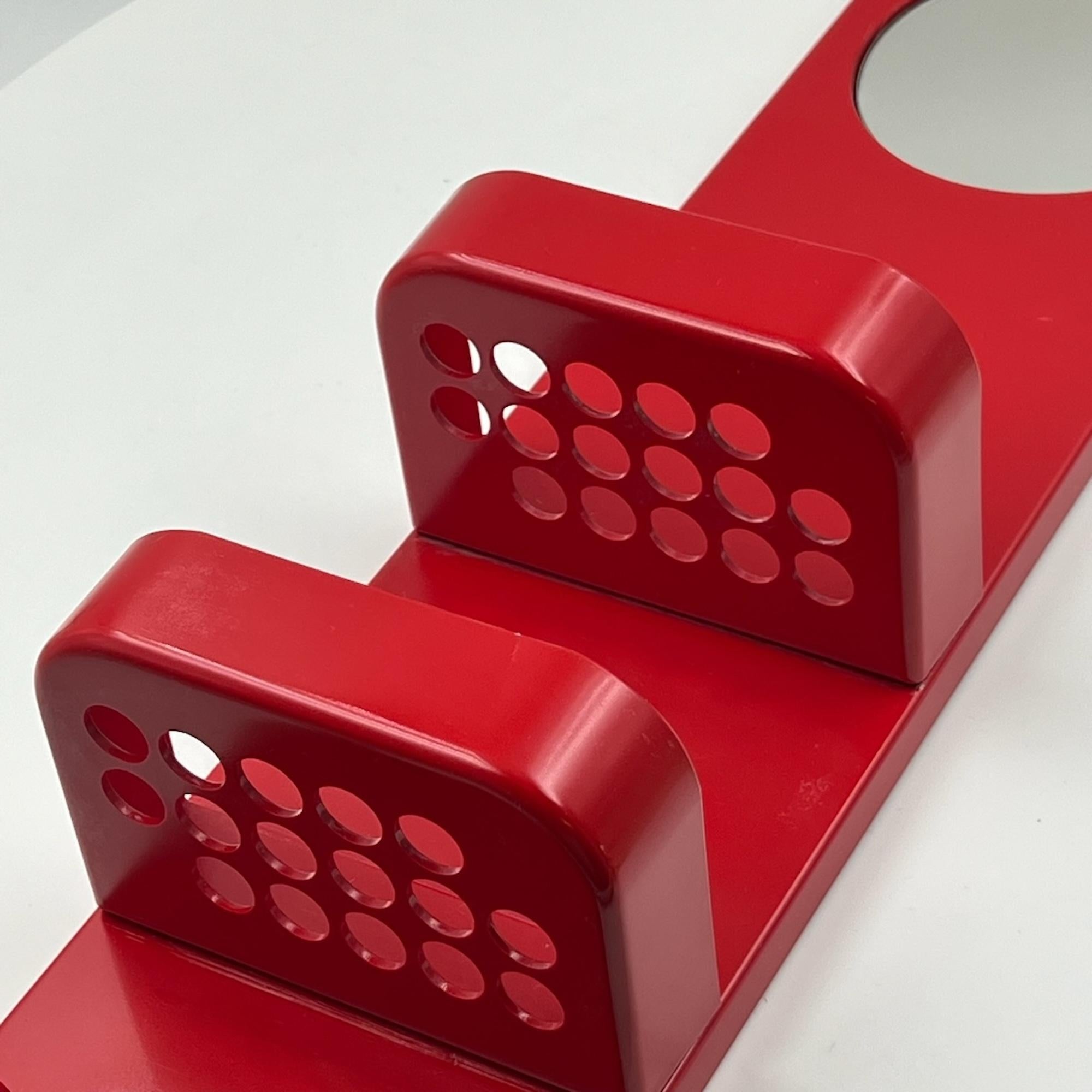 Late 20th Century Vintage 70s Space Age Red Plastic Wall Organizer by Makio Hasuike for Gedy