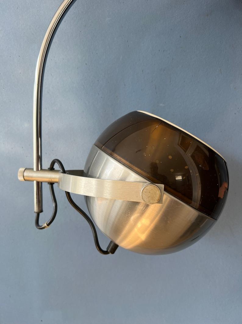 Vintage 70s Space Age Arc Wall Lamp 'Globe' by Dijkstra, 1970s For Sale 2