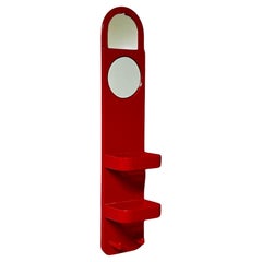 Vintage 70s Space Age Red Plastic Wall Organizer by Makio Hasuike for Gedy