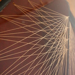 Vintage 70s String Art Wall Hanging Sculpture - Signed & Dated