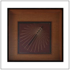 Vintage 70s String Art Wall Hanging Sculpture - Signed & Dated