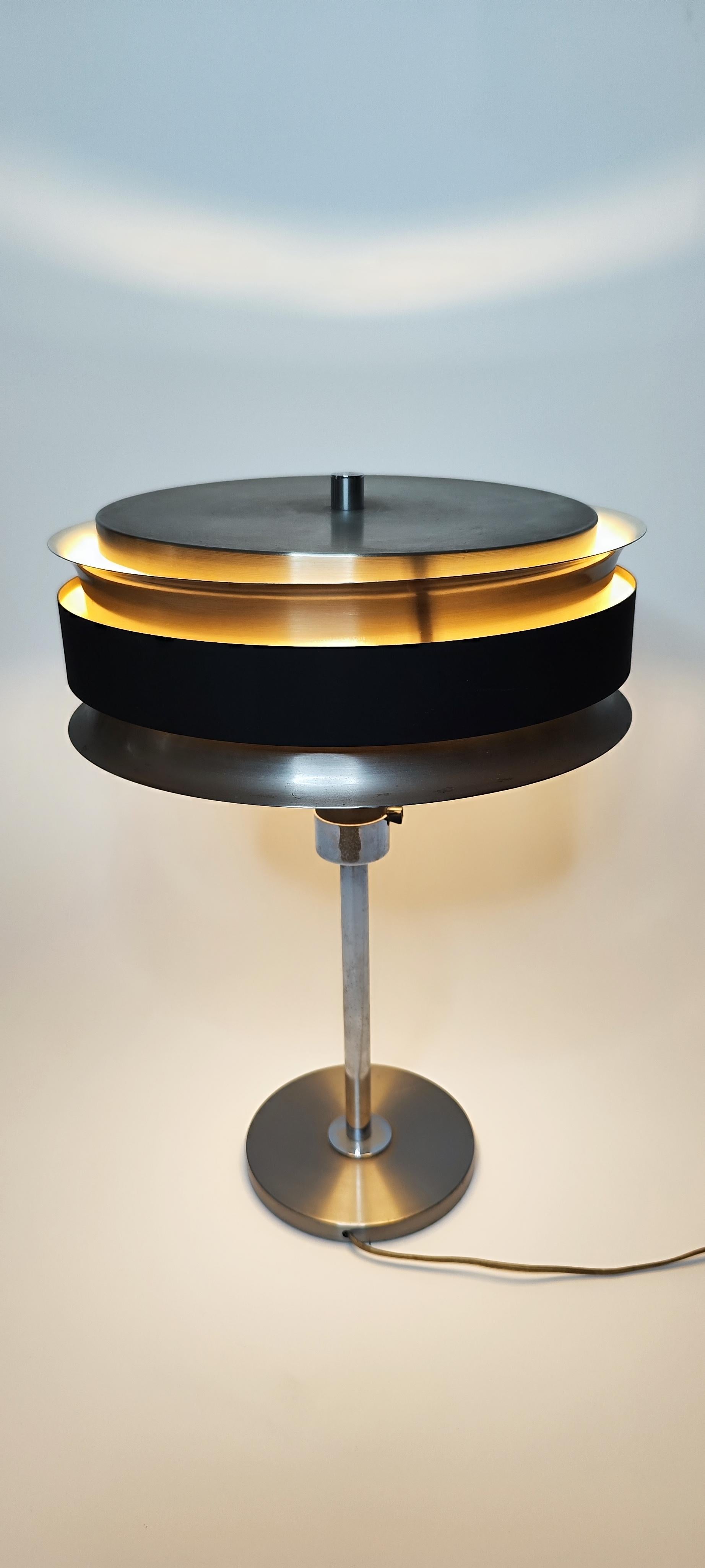Vintage 70s two-tone aluminum table lamp - 1970 For Sale 8