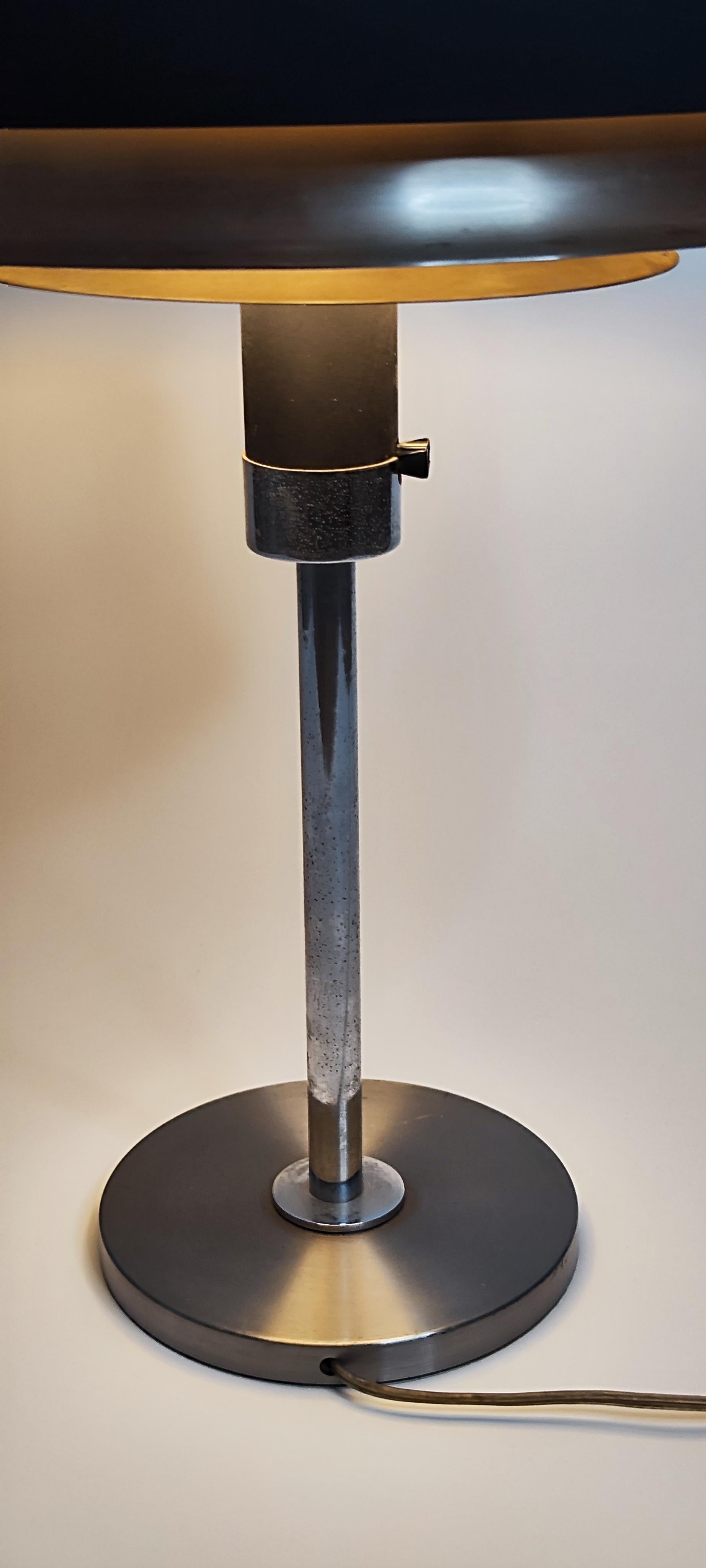 Vintage 70s two-tone aluminum table lamp - 1970 For Sale 12
