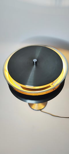 Vintage 70s two-tone aluminum table lamp - 1970