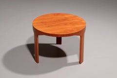 Vintage 70s Wooden Side Table, Mid-Century Modern, 36cm Height