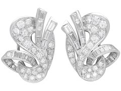 Vintage 7.10 Carat Diamond and Platinum Earrings Circa 1950