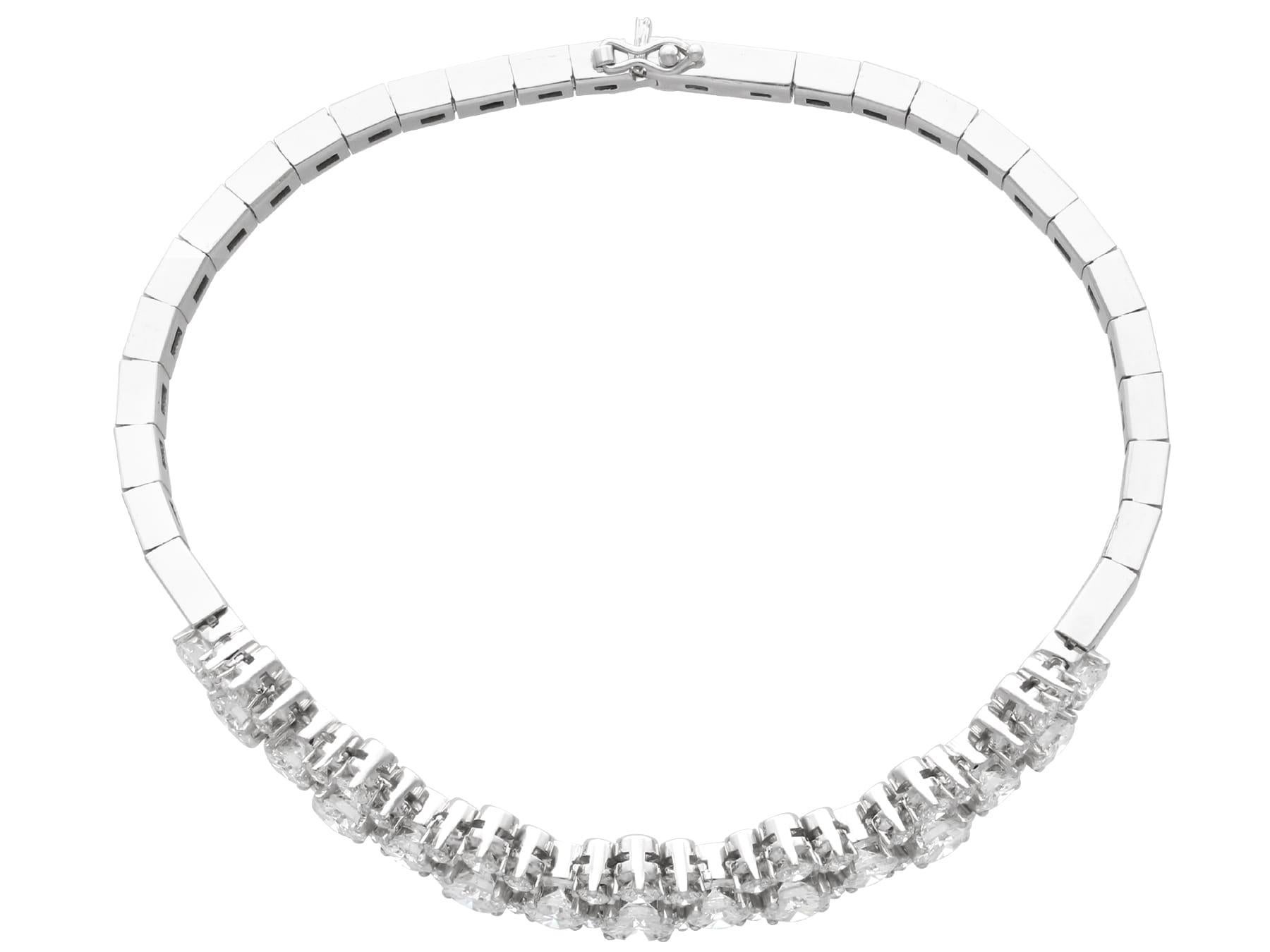 Women's or Men's Vintage 7.15Ct Diamond and 18k White Gold Bracelet Circa 1970 For Sale