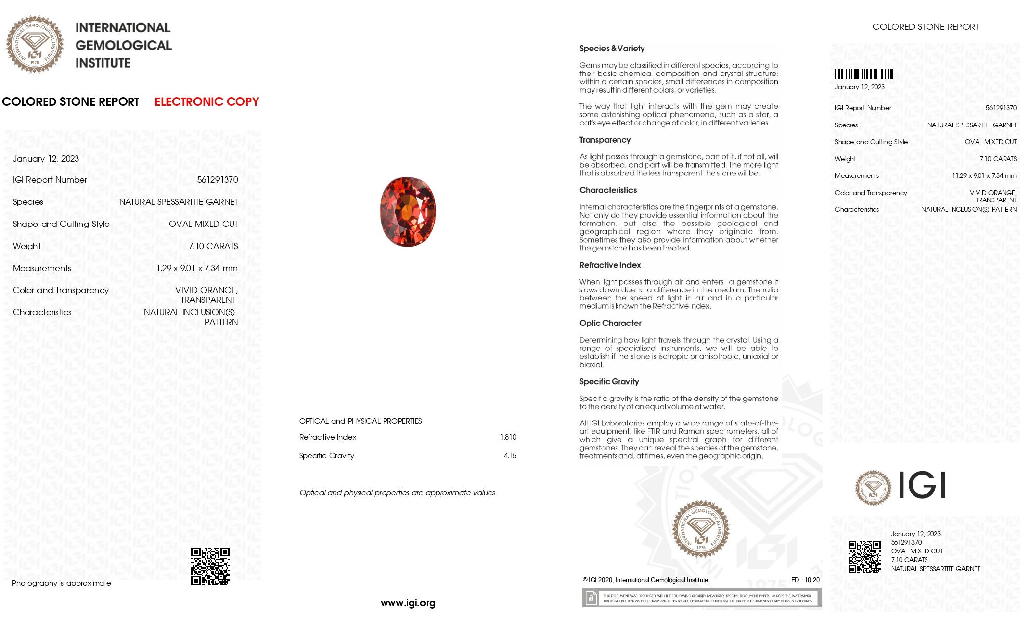 IGI Certificado 7.1ct Granate Naranja Diamante Anillo de Oro de 20k en Dos Tonos en venta 5