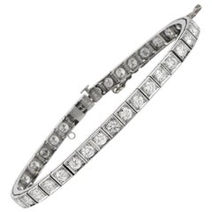 Vintage 7.20 Carat Diamond Platinum Line Tennis Bracelet