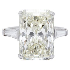 Vintage 7.23 Carat Radiant Cut Diamond Platinum Ring