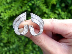 Vintage 7.25 Carat Diamond 18k White Gold Earrings