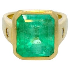 Bague vintage en émeraude colombienne de 7,25 carats