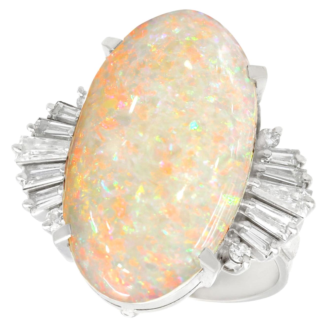 Bague En Argent Style Art Nouveau Avec Cabochon Ambre – Taille 53 – Occasion