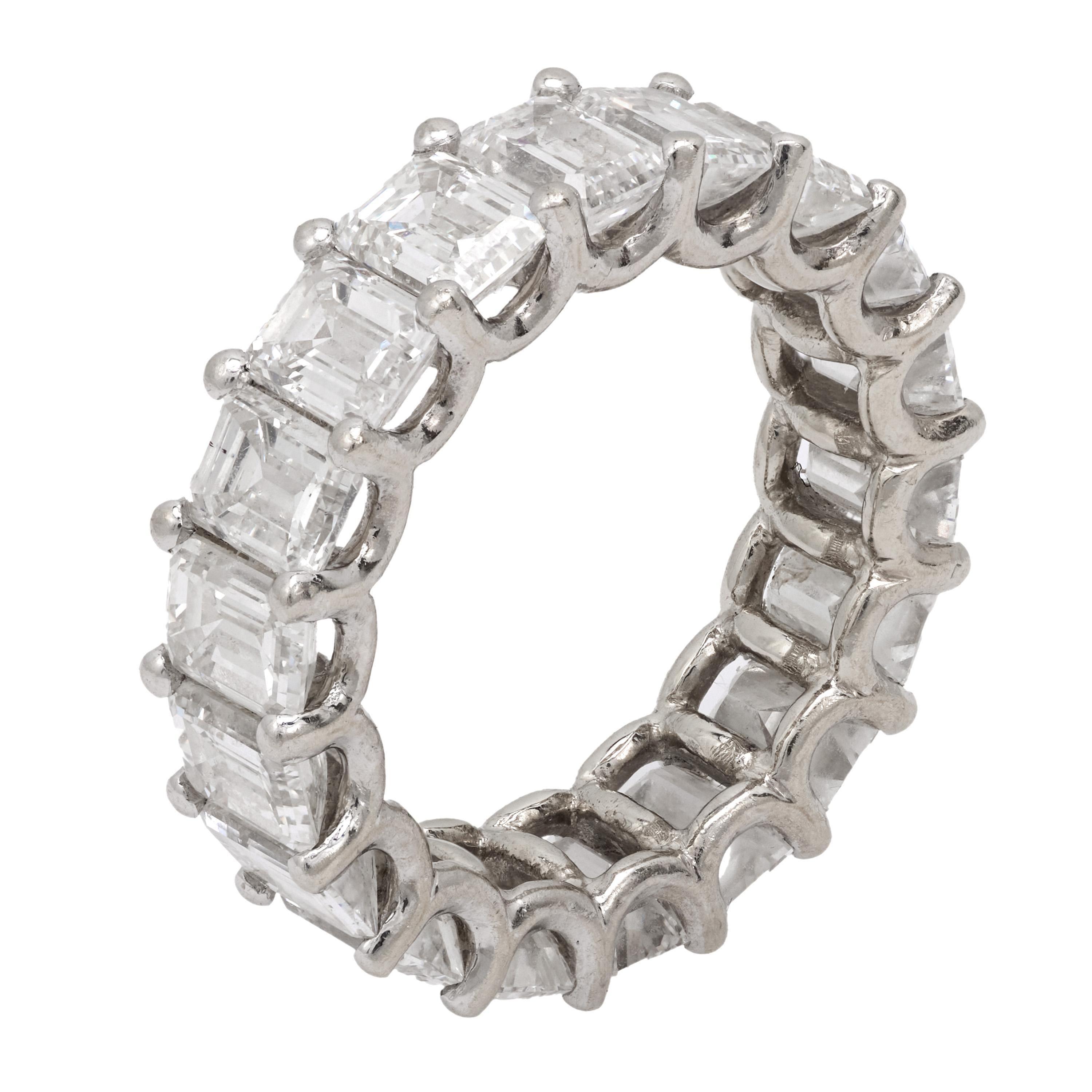 By Vintage 7.40 carat total diamond 14k white gold eternity band
