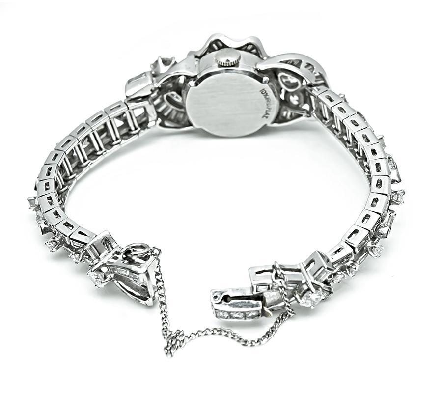 Vintage 7.50ct Diamond Hamilton Cover Watch Bracelet Bon état - En vente à New York, NY
