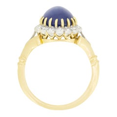 Vintage 7.50ct Sapphire and Diamond Cluster Ring, c.1950s