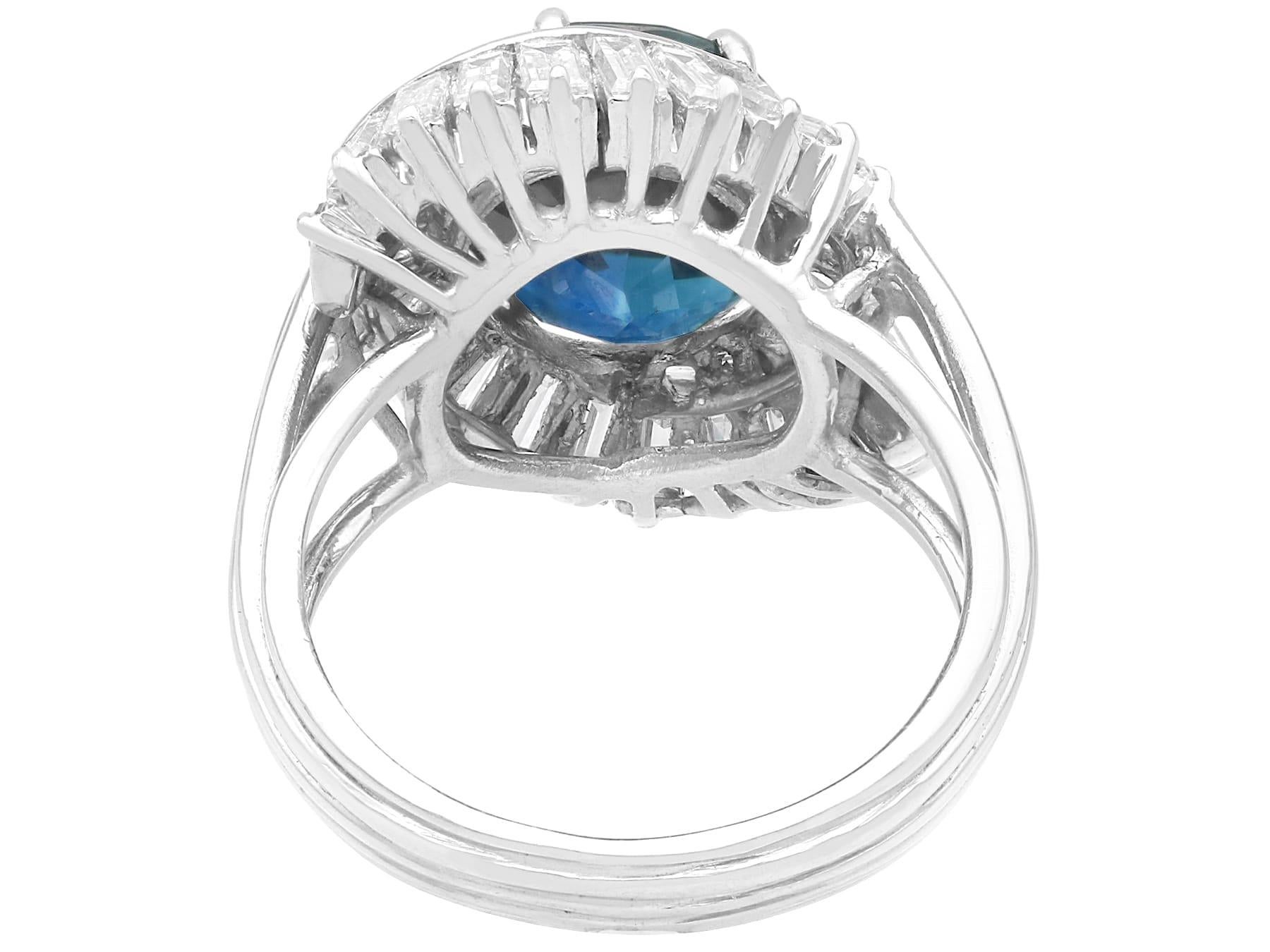 Women's or Men's Vintage 7.93 Carat Sapphire and 1.95 Carat Diamond Platinum Dress Ring For Sale