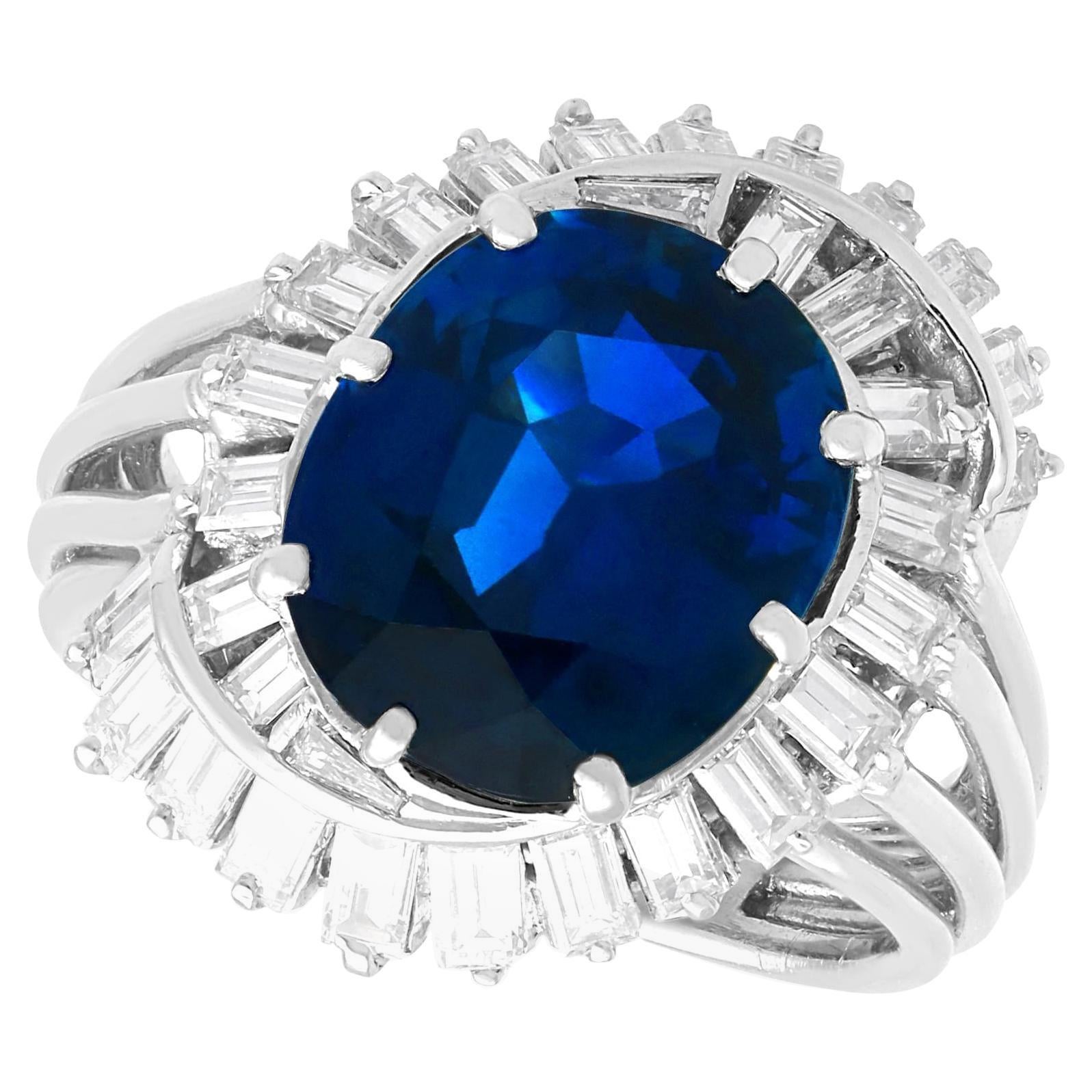 Platin-Kleidring mit 7,93 Karat Saphir und 1,95 Karat Diamant
