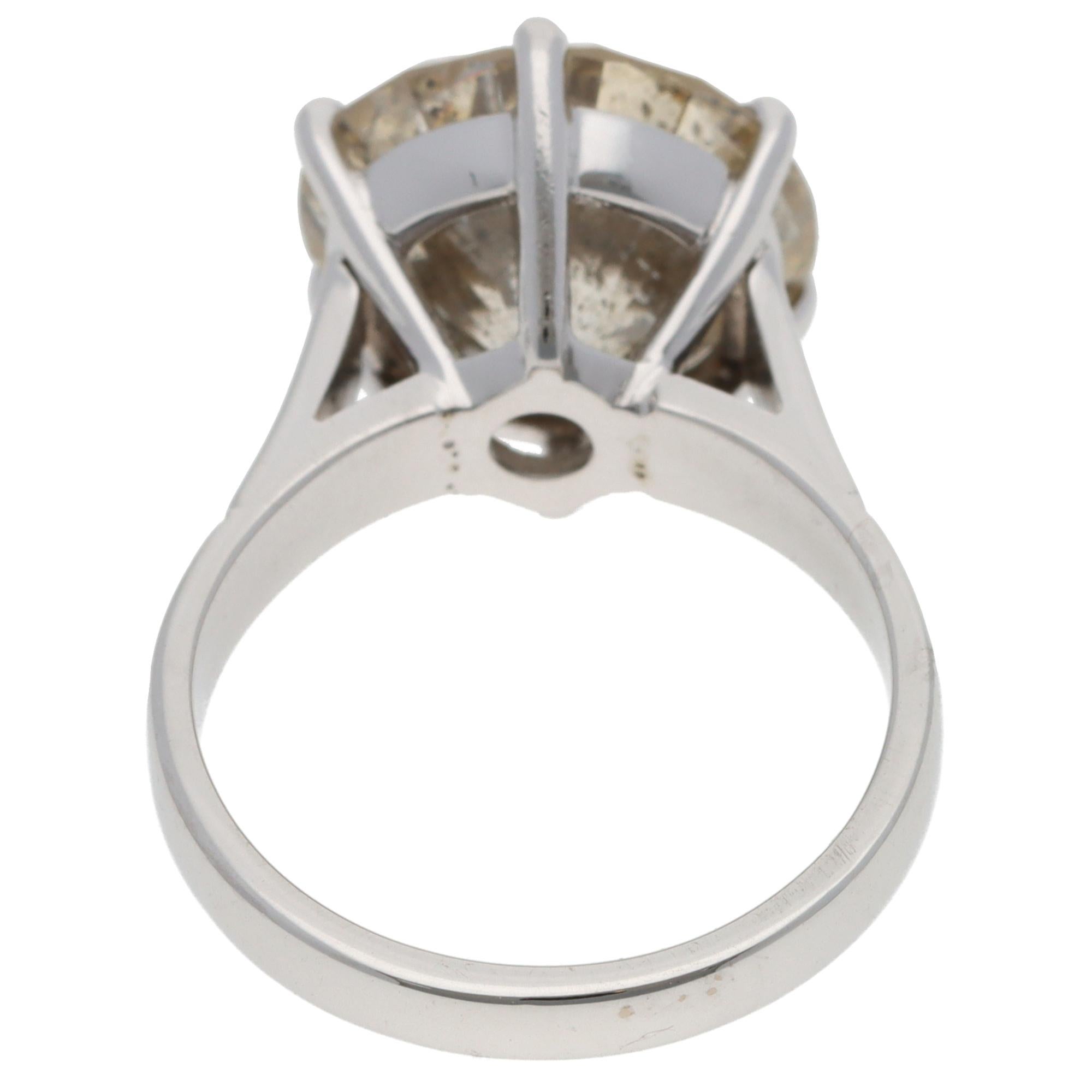 Vintage 7,95ct Diamant Solitär Ring in Weißgold (Brillantschliff) im Angebot