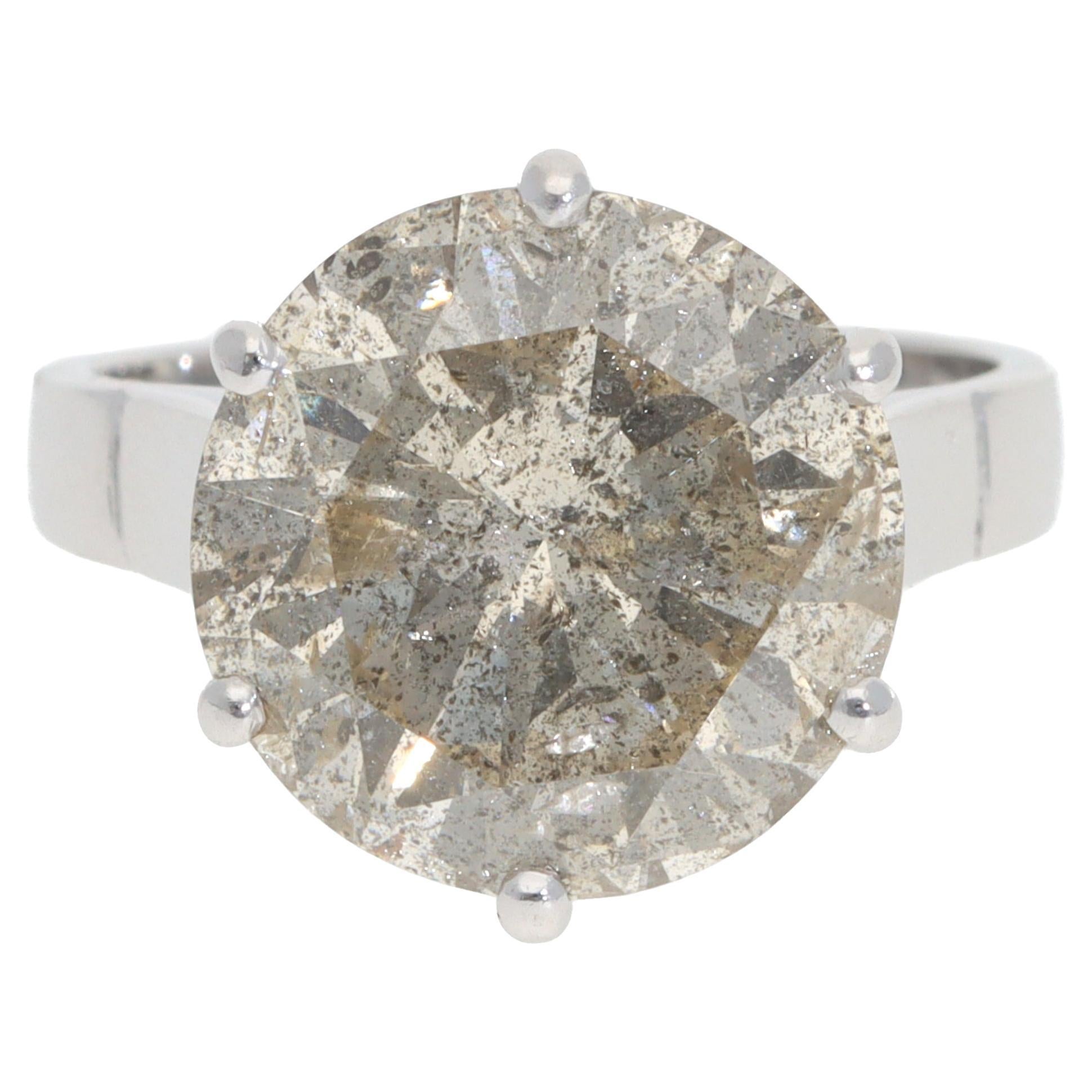 Vintage 7,95ct Diamant Solitär Ring in Weißgold im Angebot