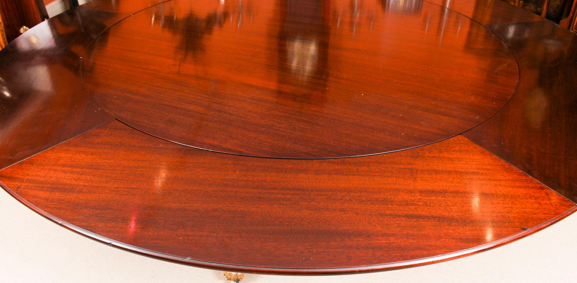 English Vintage Jupe Mahogany Dining Table by William Tillman 20th Century