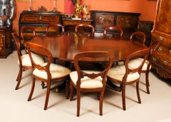 Vintage Arthur Brett Jupe Dining Table & Leaf Cabinet Mid 20th C