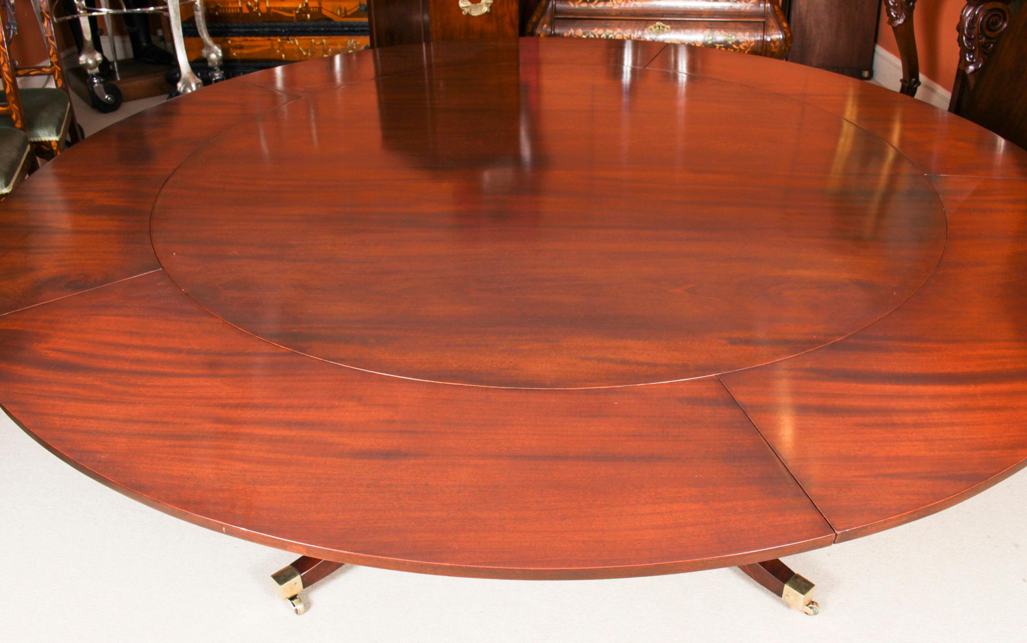 Vintage Mahogany Jupe Dining Table Lazy Susan & Leaf Cabinet Mid 20th C 4