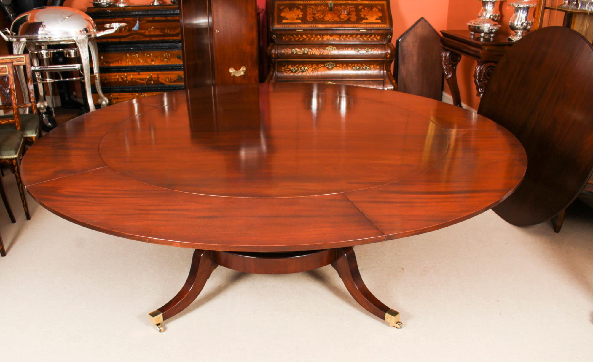 Vintage Mahogany Jupe Dining Table Lazy Susan & Leaf Cabinet Mid 20th C 6