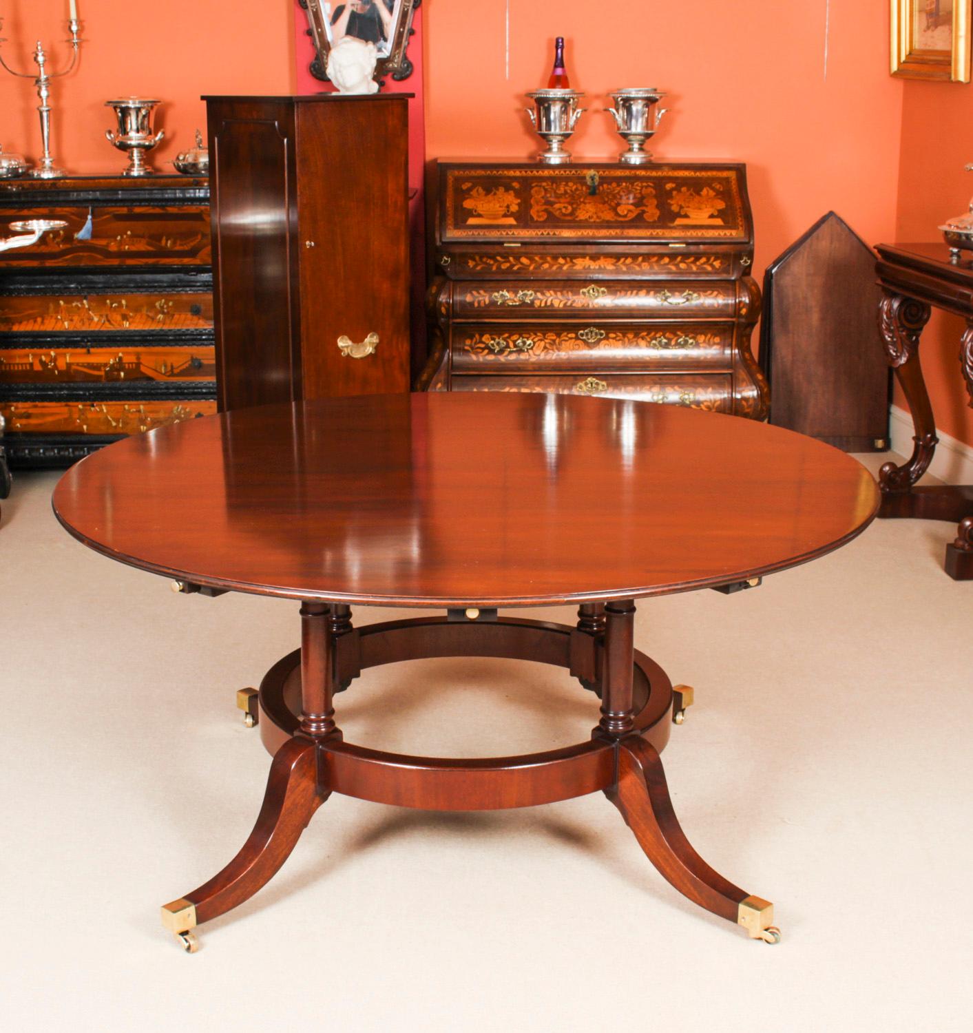 Vintage Mahogany Jupe Dining Table Lazy Susan & Leaf Cabinet Mid 20th C 2