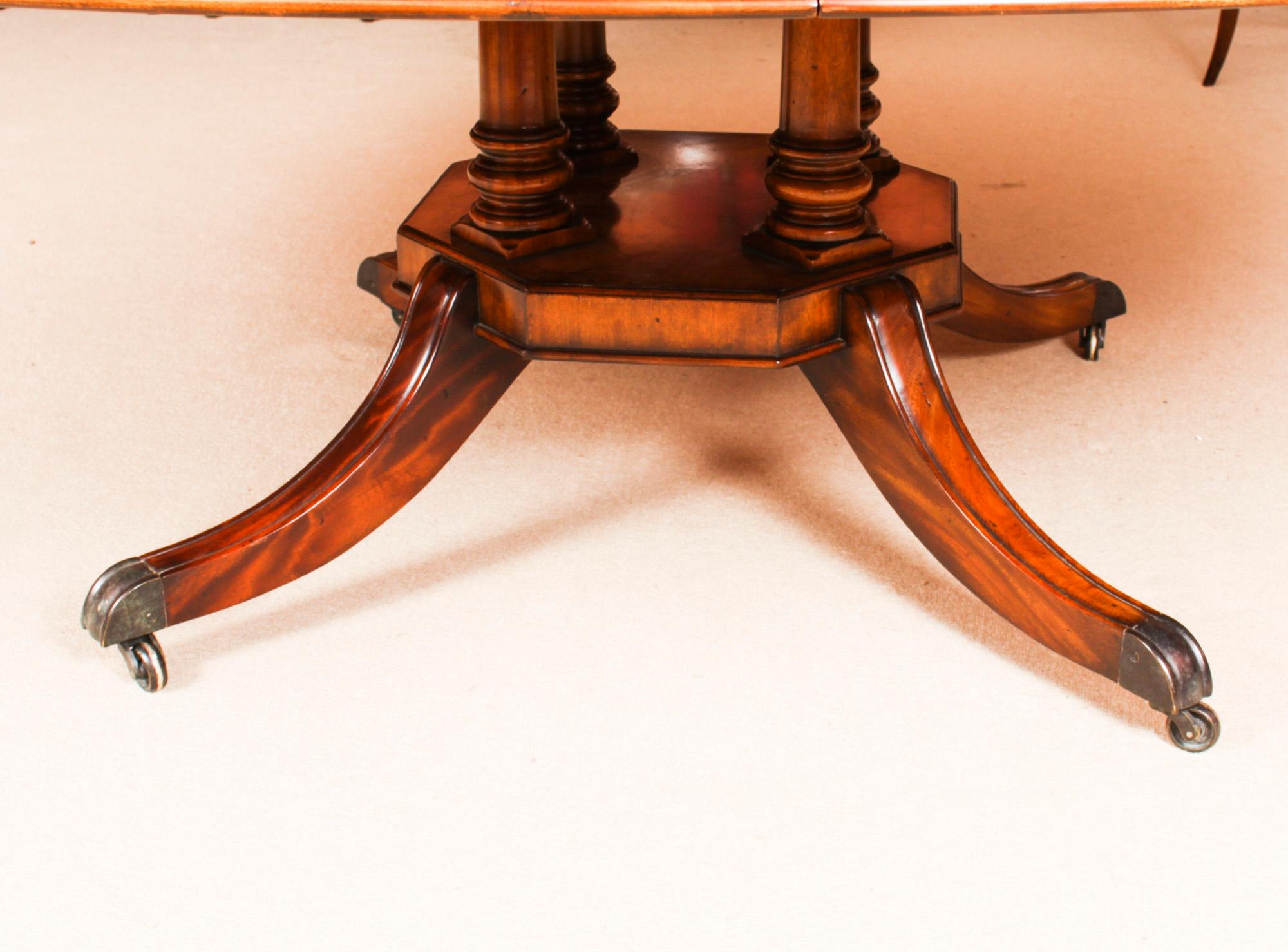 Vintage Diameter Flame Mahogany Jupe Dining Table 20thC 14