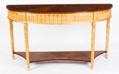 Vintage Sheraton Revival Giltwood & Marquetry Console Table 20th Century