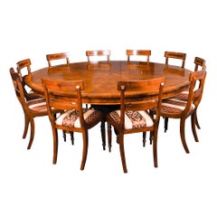 Used 7ft6" Flame Mahogany Dining Table & 10 Chairs 20th Century