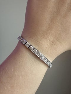 Vintage 8 Karat Diamant-Tennis-Armband 14K Weißgold