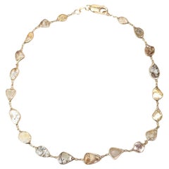Bracelet Vintage 8" sel et poivre avec diamant (1.75ct) en or jaune 14K