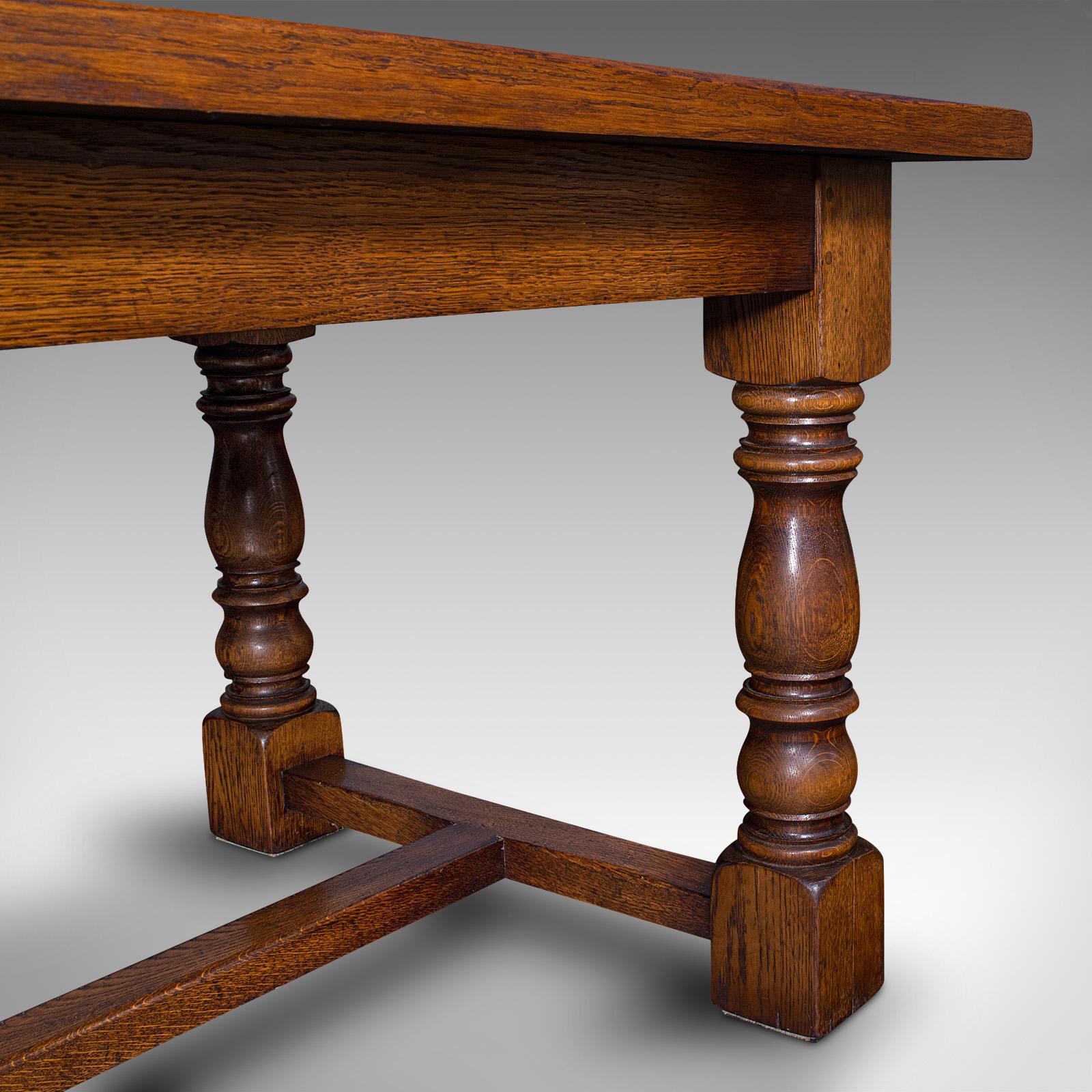 Vintage 8 Seat Country House Table, English, Oak, Refectory, Kitchen, Farmhouse For Sale 3