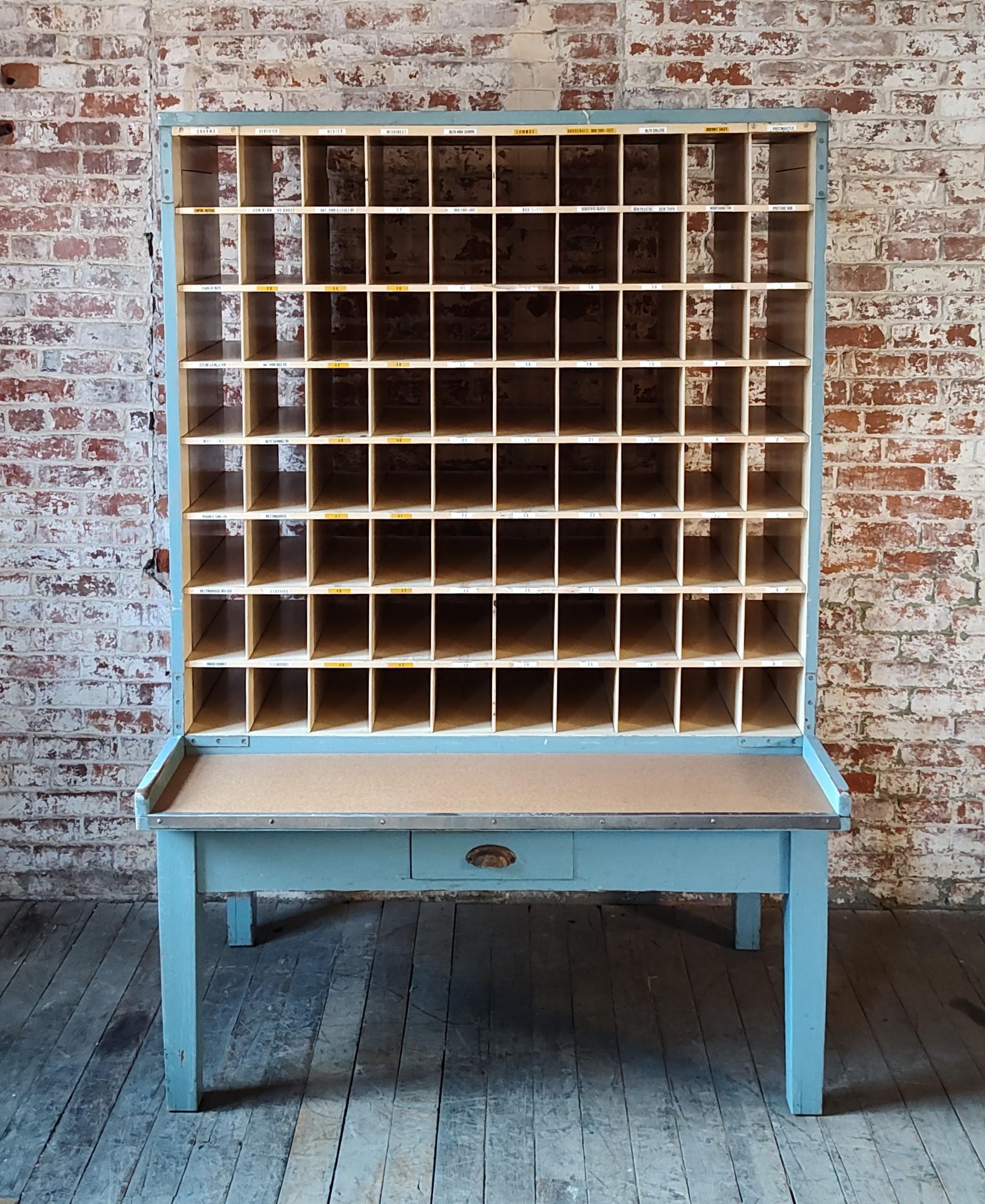 Vintage Postal Mail Sorting Desk

Overall Dimensions: 31 1/2