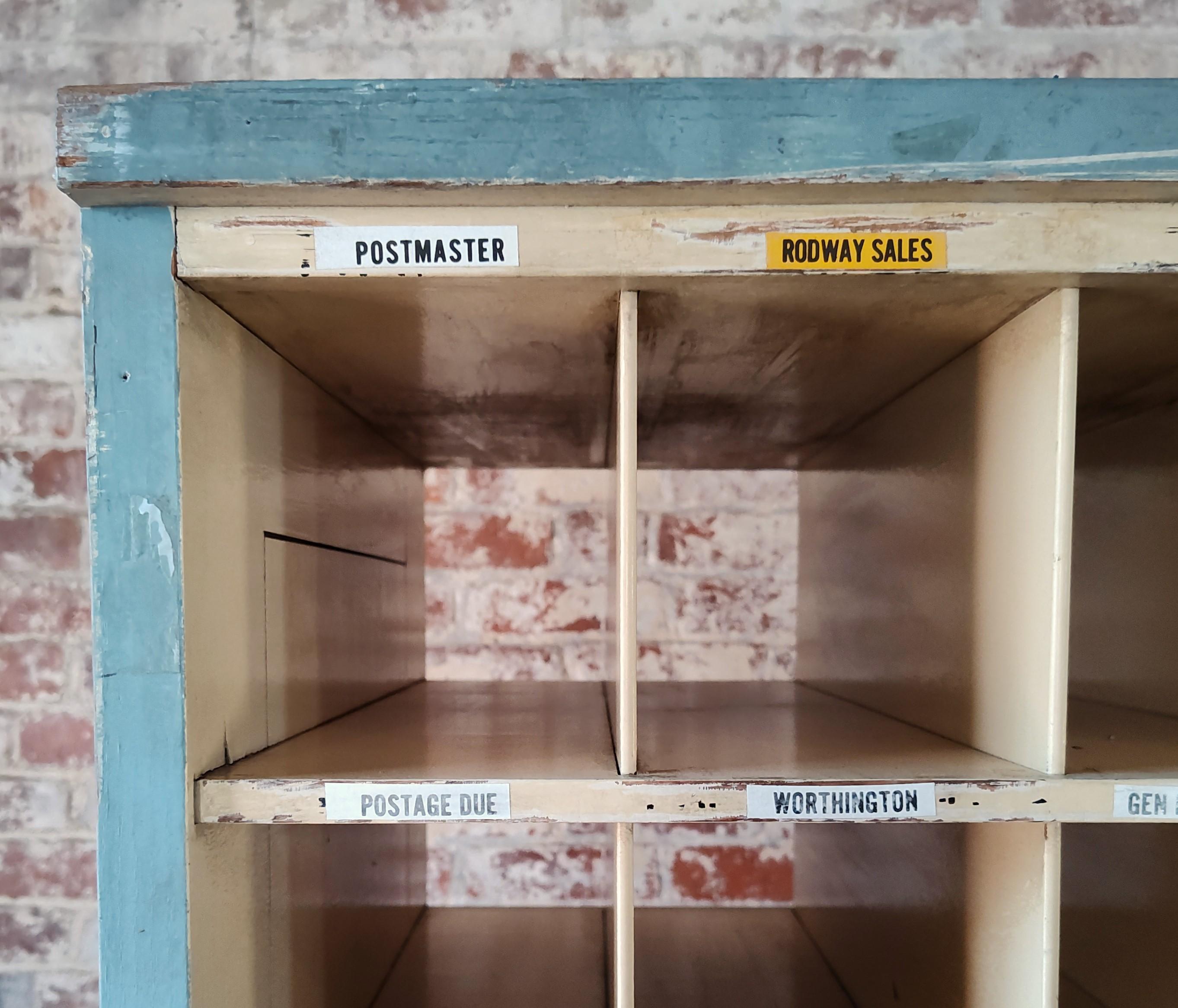 Vintage 80 Bottle Wine Rack / Mail Sorting Desk For Sale 14