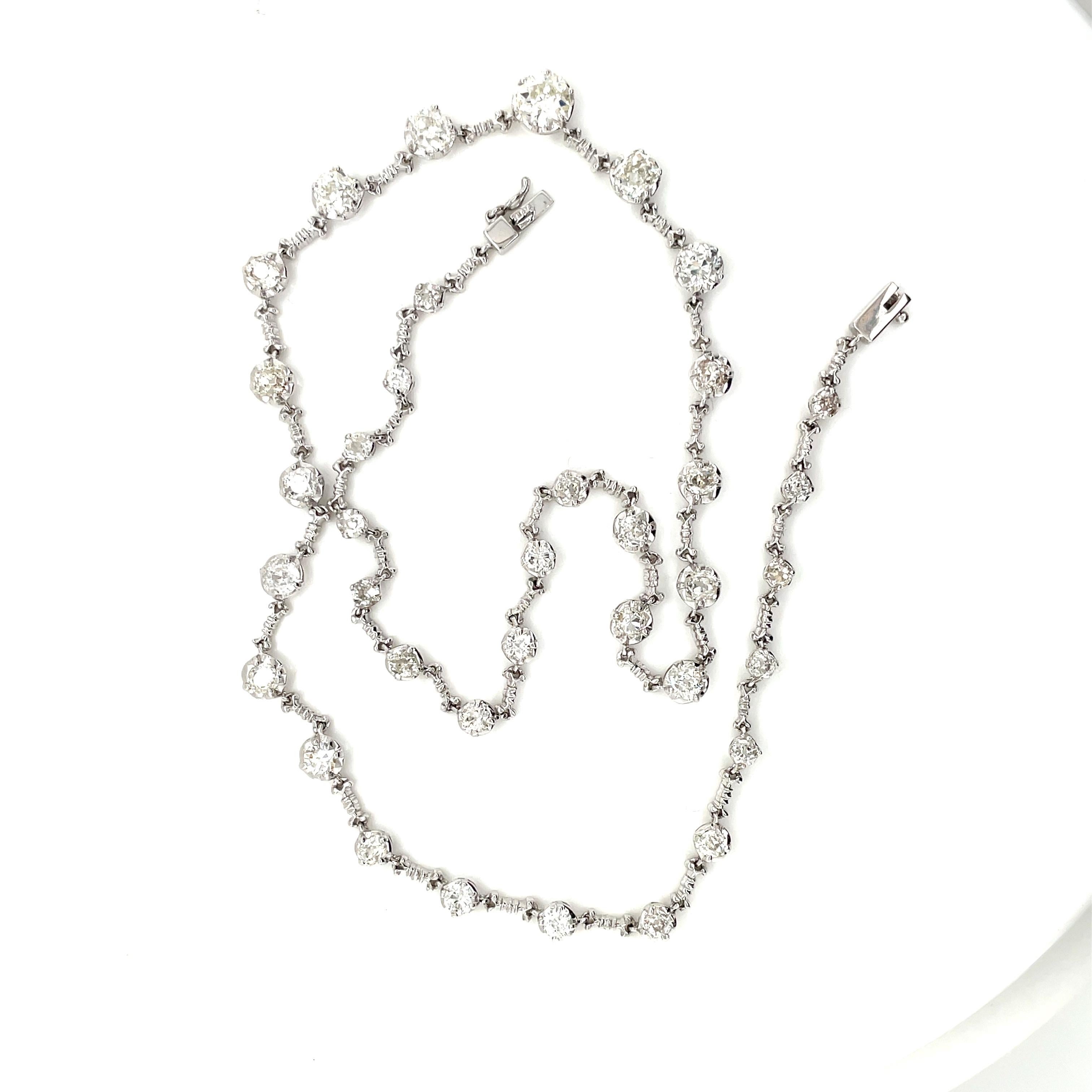 vintage diamond tennis necklace