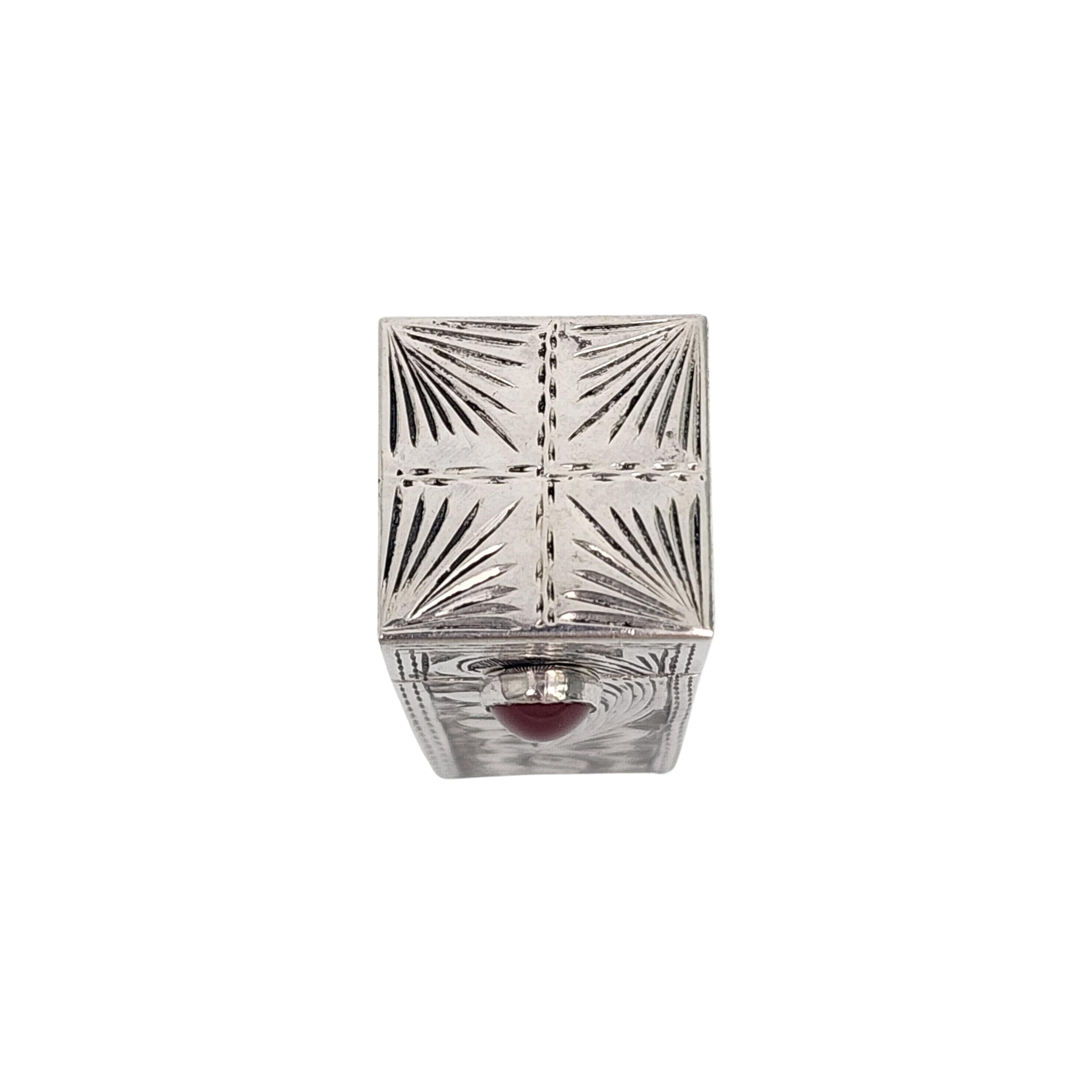 Vintage 800 Silver Italy Lipstick Mirror Case #16523 1