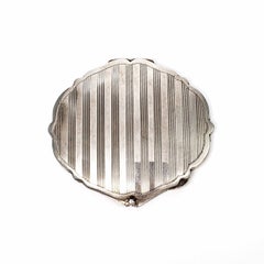 Vintage 800 Silver Marek Vonchovsky Mirrored Powder Compact with Monogram