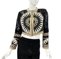 Vintage 80's Bob Mackie Fully Beaded Bolero Jacket size Small NEW