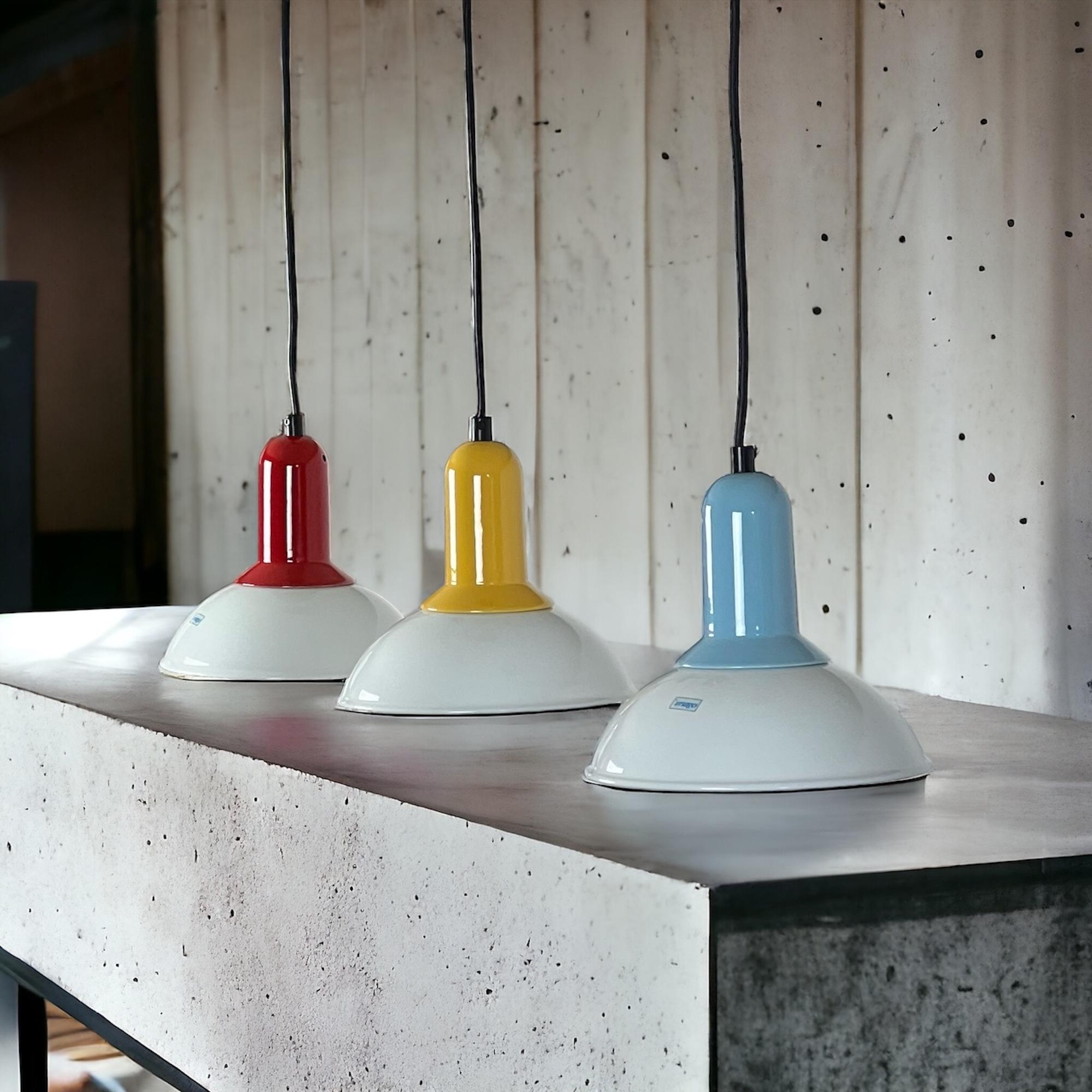 Vintage 80s Ceramic Lamps Set von Imago Italy - New Old Stock mit leuchtenden Farbtönen (Italian) im Angebot