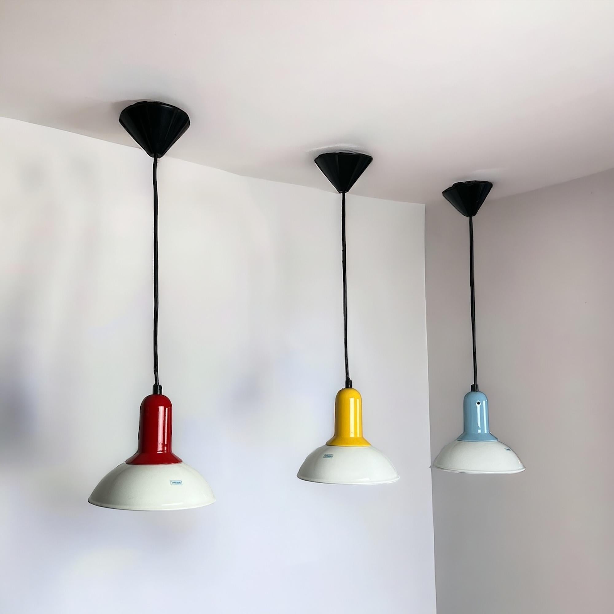 Vintage 80s Ceramic Lamps Set von Imago Italy - New Old Stock mit leuchtenden Farbtönen im Zustand „Gut“ im Angebot in San Benedetto Del Tronto, IT