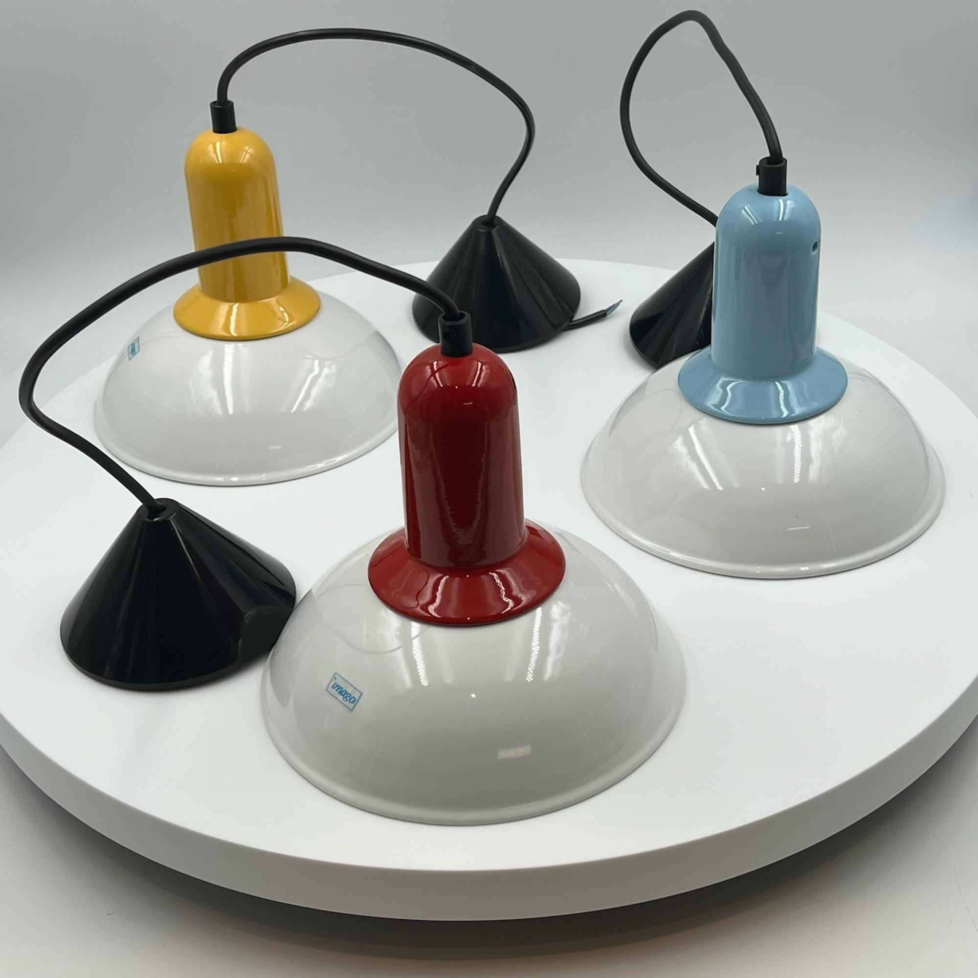 Vintage 80s Ceramic Lamps Set von Imago Italy - New Old Stock mit leuchtenden Farbtönen im Angebot 2