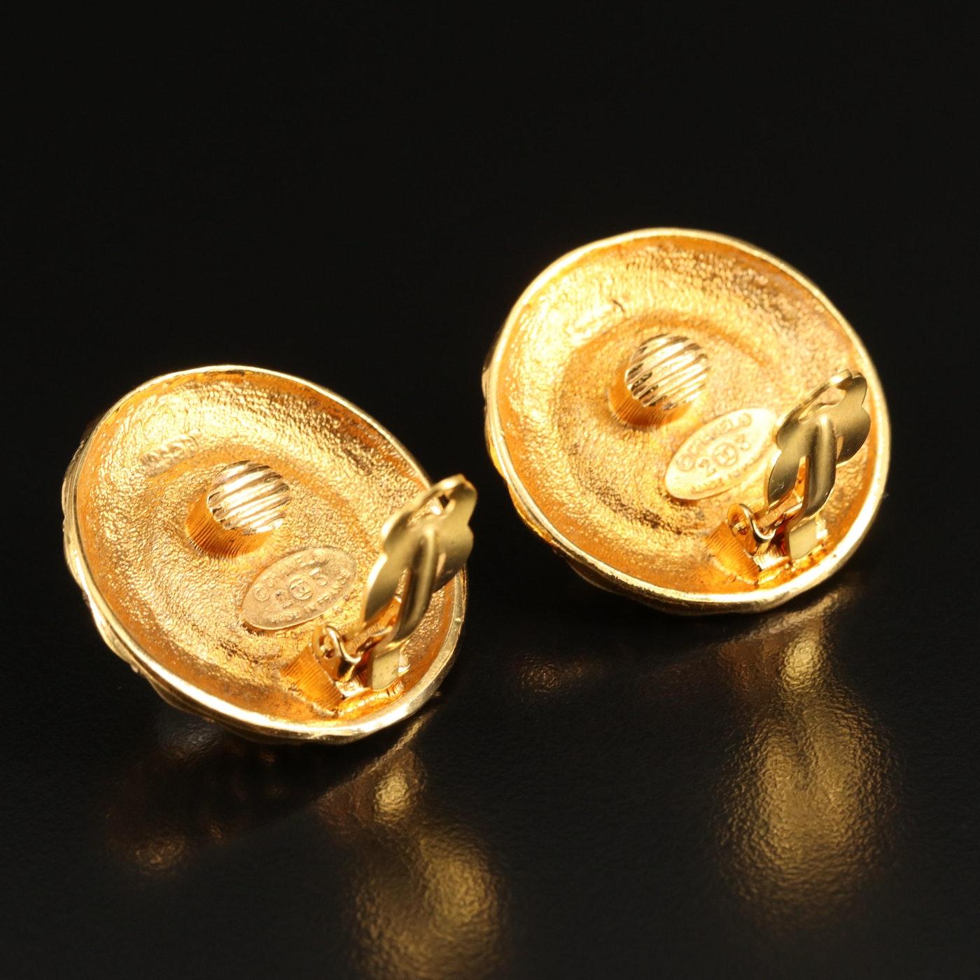 big gold clip on earrings