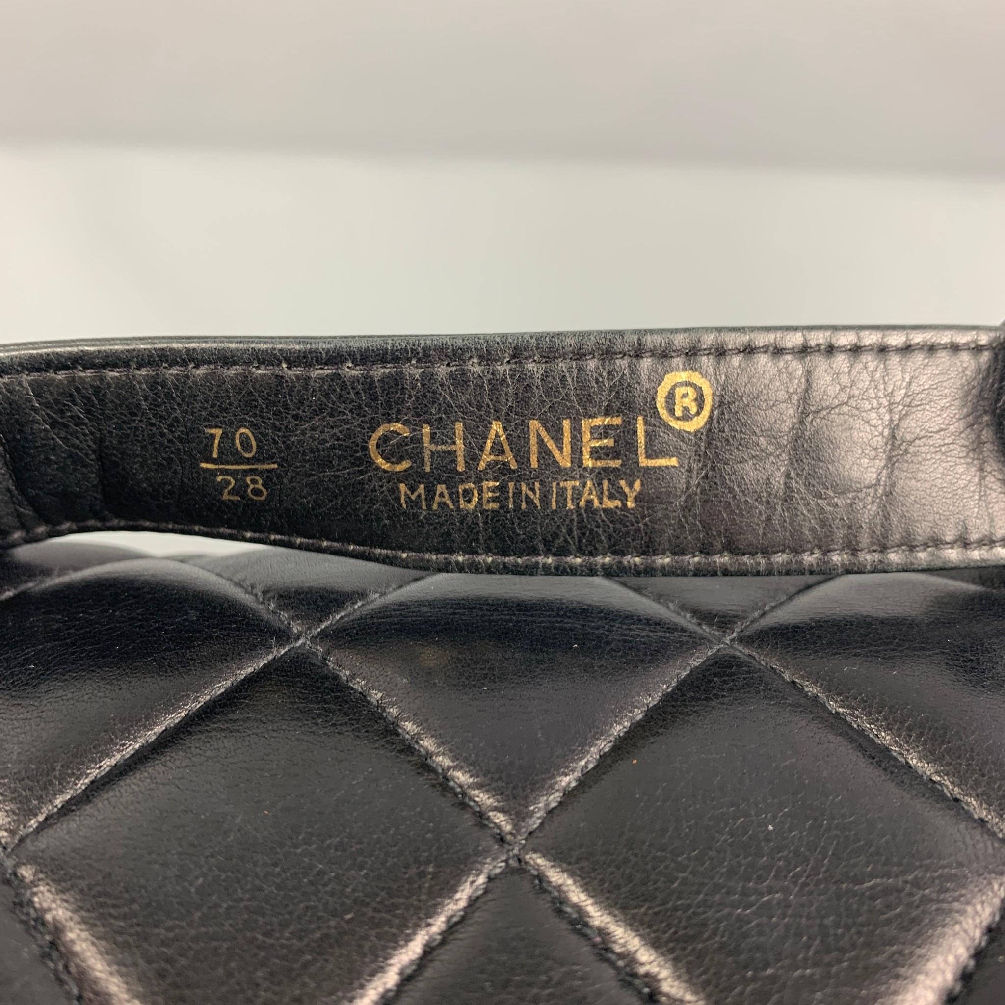 Vintage 80's CHANEL Waist Size XS Black Quilted Leather Belt-Bag In Good Condition In San Francisco, CA