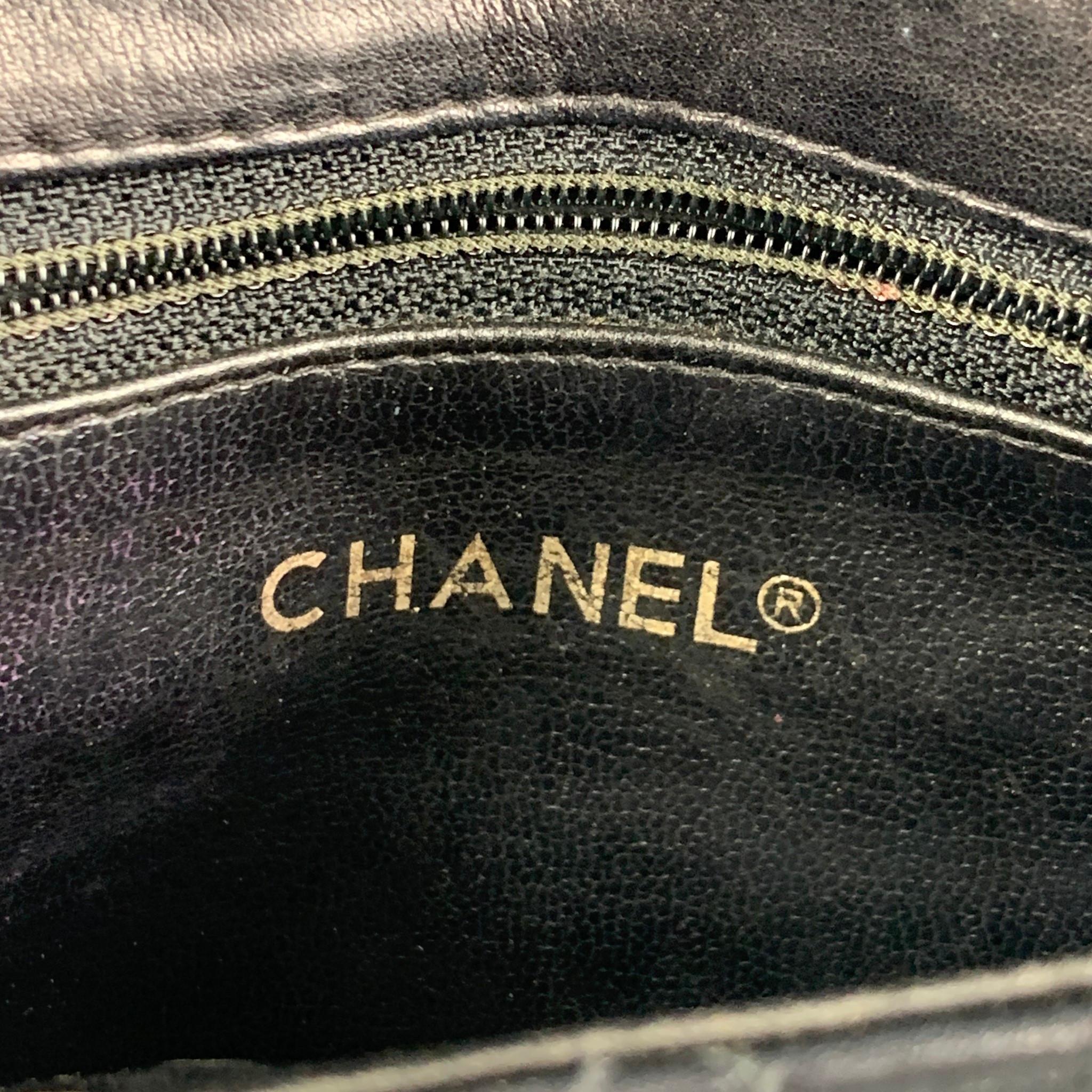 Vintage 80's CHANEL Waist Size XS Black Quilted Leather Belt-Bag 2