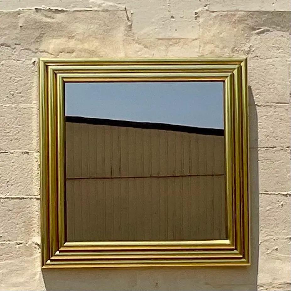 Late 20th Century Vintage 80s Greg Copeland Brass Rods Mirror For Sale